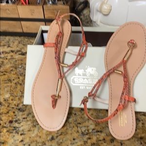 Coach Salmon color Sandals sz 11 M